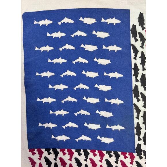 Men's Columbia White T-Shirt Size M Fishing Angling Patriotic - Picture 11 of 12